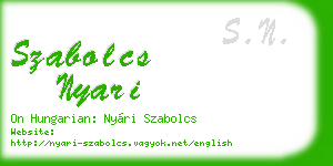 szabolcs nyari business card